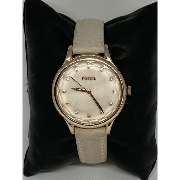 Fossil Laney BQ3466 Women's Leather Analog Dial Quartz Genuine Wrist Watch XR364 - Picture 1 of 12